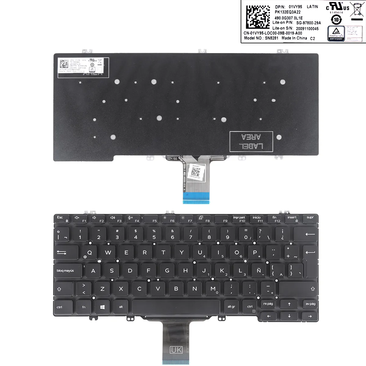Picture of Dell  7300 5300 5310 BLACK(Without Backlit,win8)